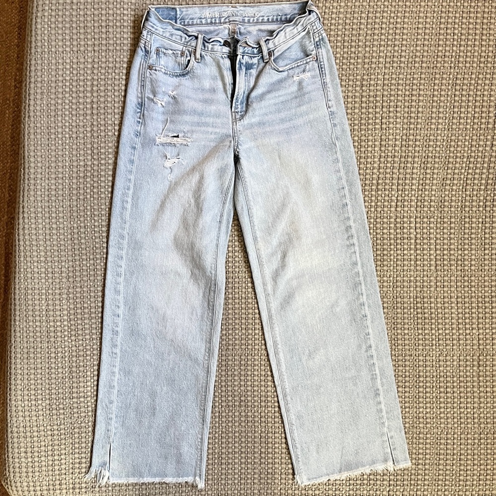 American Eagle Outfitters Light Blue Straight Leg Jeans